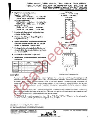 TIBPAL16R4-10CFN datasheet  